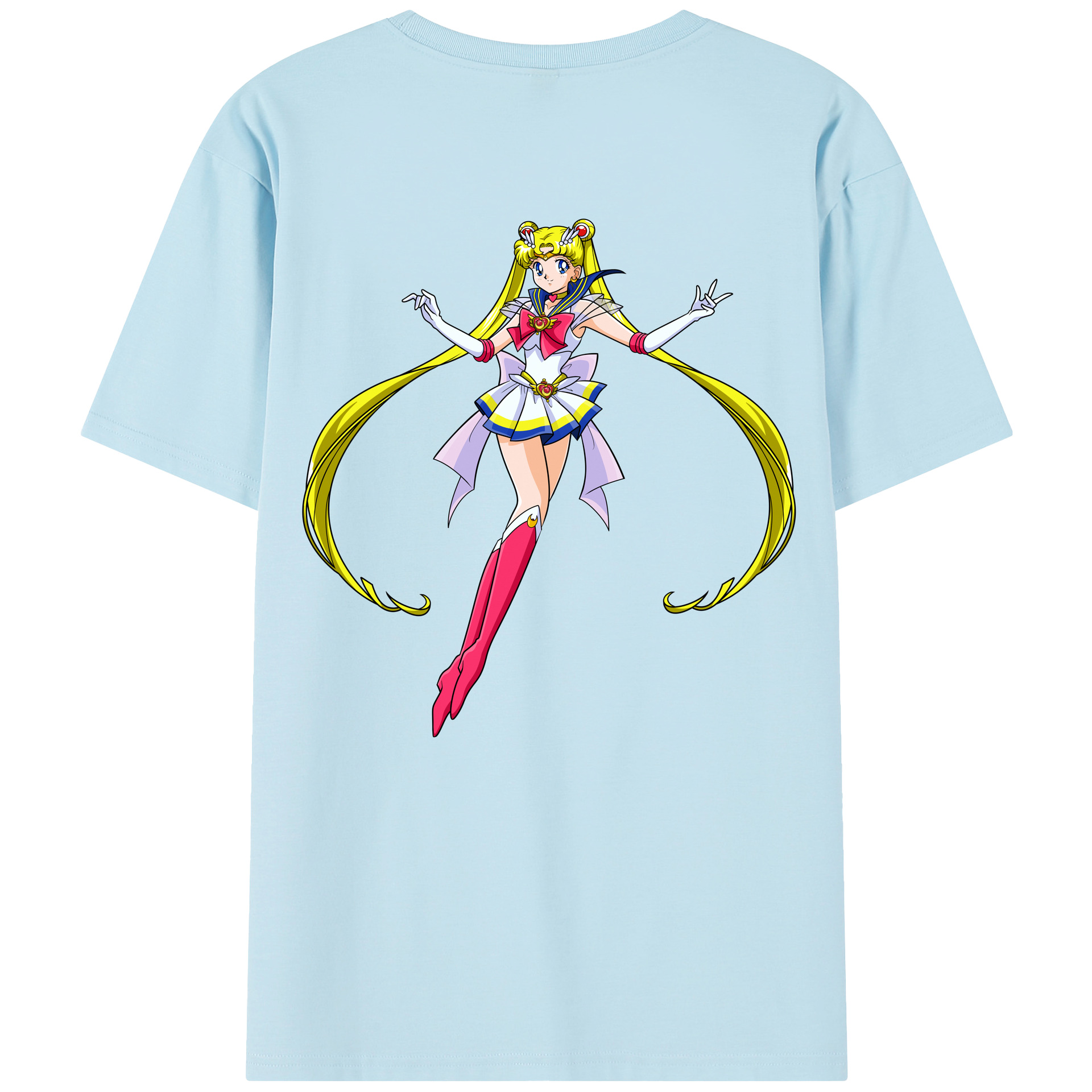 （画像用） 美少女戦士セーラームーン 月野 うさぎ つきの うさぎ Sailor Moon Tsukino Usagi 綿100％半袖Tシャツ（背面プリント）